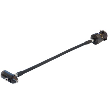 Cabo preto com extremidades metálicas