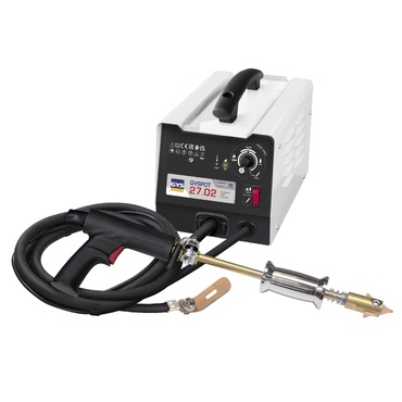Máquina de soldar portátil com painel digital e pistola de soldar