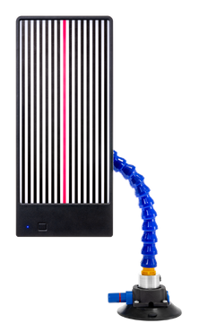 Painel preto e branco com ventosa azul