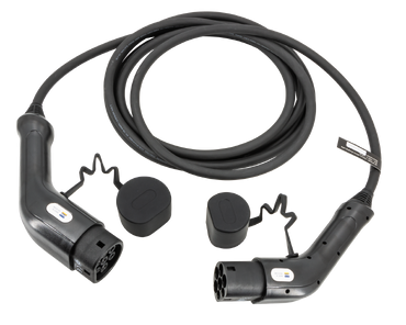 Cabo de carregamento VE preto com capas protetoras