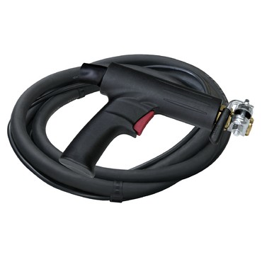 Pistola de soldadura preta com cabo flexível preto