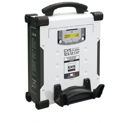 máquina de soldar GYS FLASH 103.12 CNT com visor digital e suporte para eletrodos