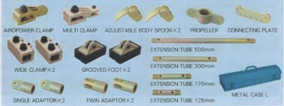 Componentes metálicos e plásticos para montagem com estojo metálico azul
