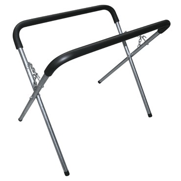 Suporte metálico dobrável com barras pretas revestidas de espuma