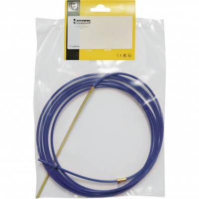 Mola azul com haste metálica em saco transparente com etiqueta TOPARC