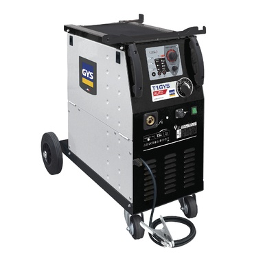 Máquina de soldar GYS TIGYS AUTO-180 com rodas e painel de controlo