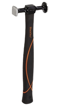 Martelo de unha preto com detalhes em laranja e cabeça metálica prateada