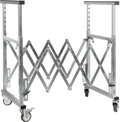Estrutura metálica extensível com rodas