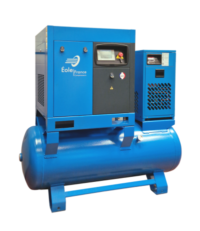 Compressor de ar azul Éole France com painel digital
