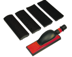 Conjunto de lixa manual com base e 4 folhas de lixa preta