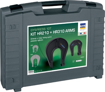 Estojo de transporte cinzento com etiqueta KIT HR210 + HR310 ARMS