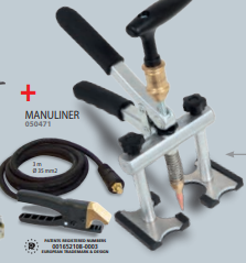 Conjunto de ferramentas Manuliner com suporte metálico, empunhaduras pretas, cabo e alicates