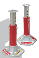 Apoios ajustáveis para automóvel em metal vermelho e cinza