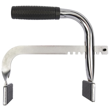 Brinquedo para equitação de cavalo em metal e borracha preta sobre fundo branco