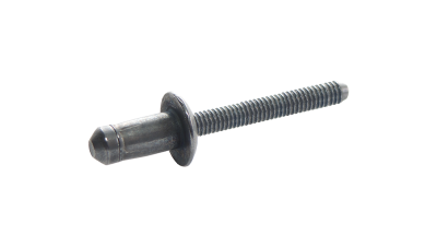 Parafuso de rebite metálico prateado com rosca