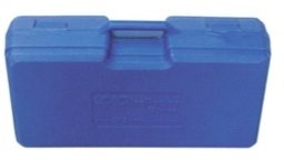 Mala de ferramenta azul de plástico com pega