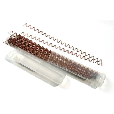 Embalagem plástica com molas metálicas imitadoras de cabelo ondulado