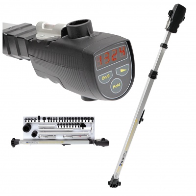 Ferramenta de medição digital com haste extensível e kit de acessórios