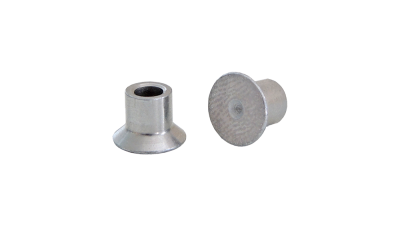 Duas buchas metálicas prateadas