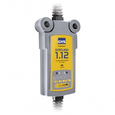 Dispositivo eletrónico GYSFLASH 1.12 cinza com painel amarelo