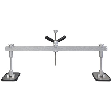 Ferramenta ajustável metálica com barra horizontal e manivela preta