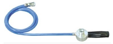 Mangueira azul com acoplamento metálico e pega preta