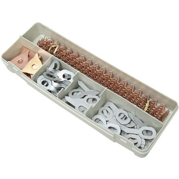 Caixa com terminais eléctricos de cobre e alumínio organizados