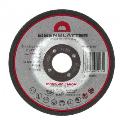 Disco de corte EISENBLÄTTER para aço inoxidável com etiqueta prateada e borda vermelha