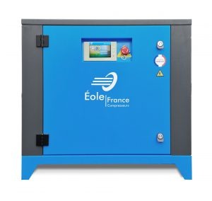 Compressores metálicos azuis com ecrã digital na porta