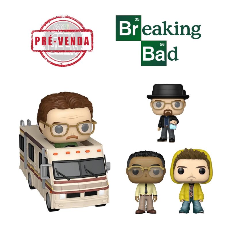 PRÉ-VENDA Funko POP! Television: Breaking Bad Figuras Funko Pop Breaking Bad com caravana e texto PRÉ-VENDA