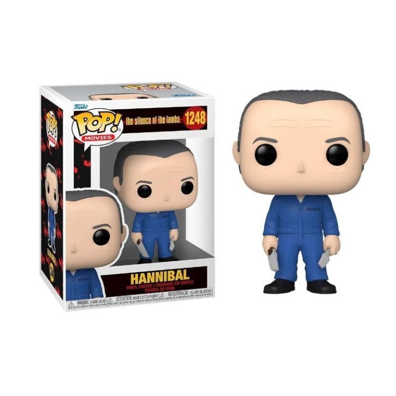 Funko POP! Movies: The Silence of the Lambs - Hannibal Boneco Funko Pop! Hannibal azul com facas e caixa do filme The Silence of the Lambs