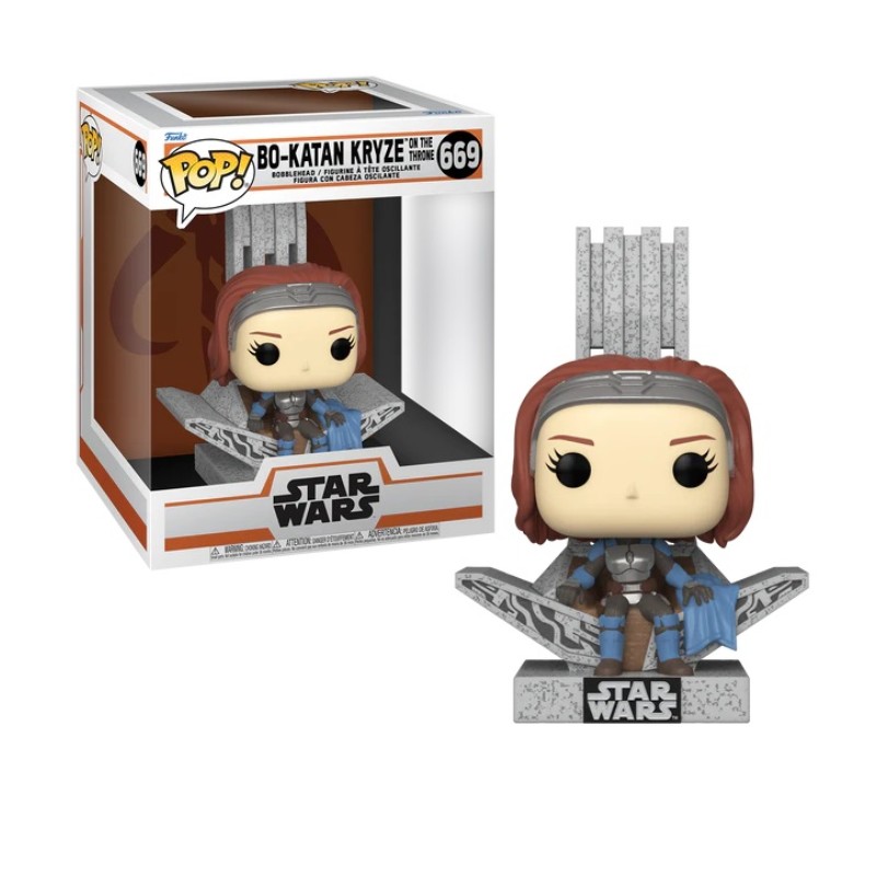 Funko POP! Deluxe Star Wars The Mandalorian - Bo-Katan Kryze On The Throne Figura Funko Pop! de Bo-Katan Kryze sentada no trono com embalagem