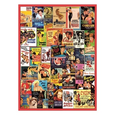 Collage de cartazes de filmes clássicos variados com moldura vermelha