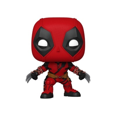 Figura Funko Pop Deadpool com máscara vermelha e preta e garras prateadas