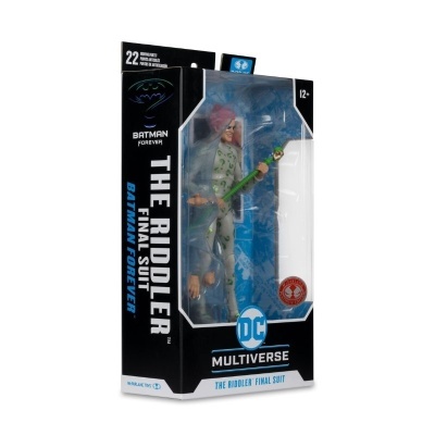 Boneco de ação The Riddler na embalagem DC Multiverse