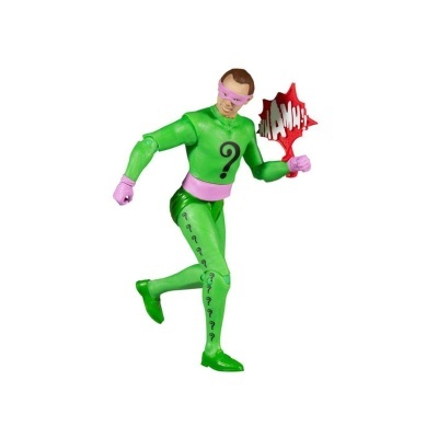 Figura de ação verde com máscara rosa e balão vermelho WAM