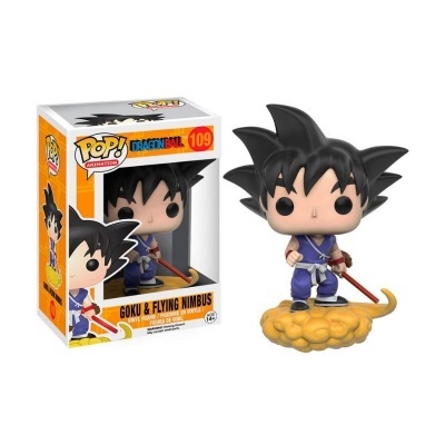Funko Pop! Goku Dragon Ball nº109 com Flying Nimbus em vinil e caixa colorida.