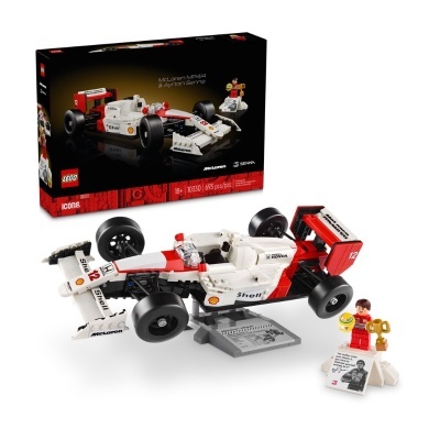 Conjunto LEGO McLaren MP4/4 & Ayrton Senna com carro de Fórmula 1 e mini-figura