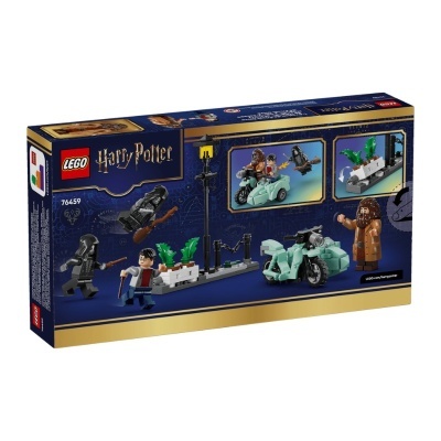 Caixa LEGO Harry Potter 76459 com minifiguras e mota com sidecar