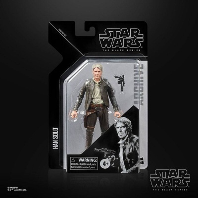 Figura de ação Han Solo Star Wars The Black Series em embalagem preto e branco
