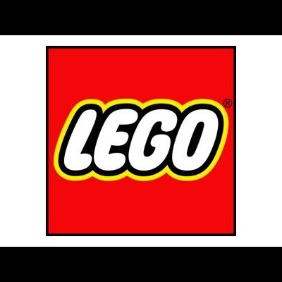Logótipo LEGO com letras brancas em fundo vermelho