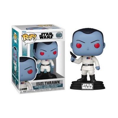 Boneco Funko Pop! Grand Admiral Thrawn Star Wars 683 com uniforme branco e olhos vermelhos