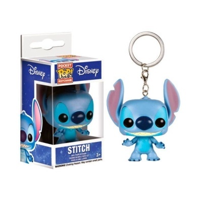 Chaveiro Stitch da Disney em vinil azul com embalagem