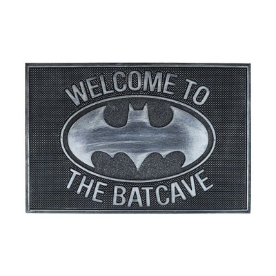 Tapete preto com logotipo do Batman e texto Welcome to the Batcave