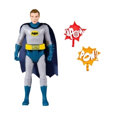 Figura de ação do Batman com balões de fala KAPOW! e POW!