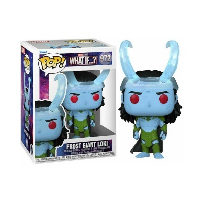 Funko Pop! Frost Giant Loki azul com olhos vermelhos e chifres azuis translúcidos