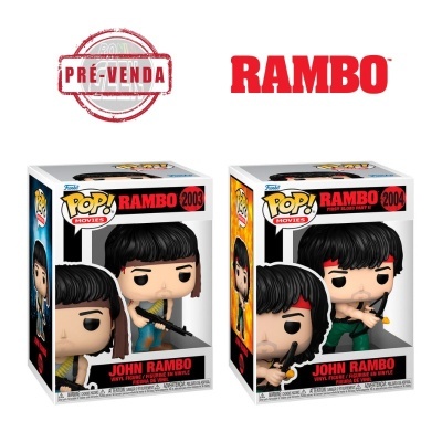 Funko Pop! figuras de vinil John Rambo 2003 e 2004 nas suas caixas