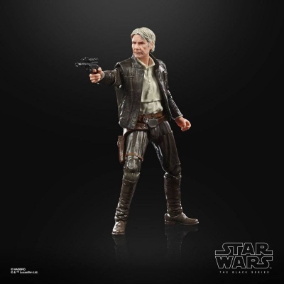 Figura Star Wars de personagem masculino com casaco preto e pistola