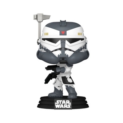 Figura colecionável Funko Pop Star Wars com capacete branco e cinza