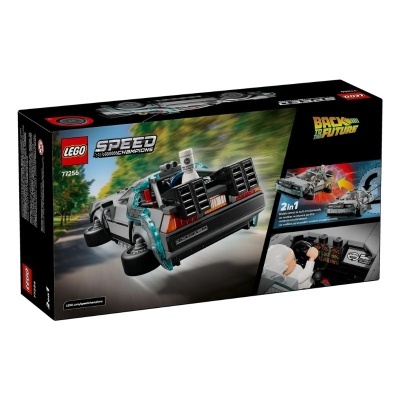 Caixa de lego SPEED CHAMPIONS 77256 com carro DeLorean cinzento